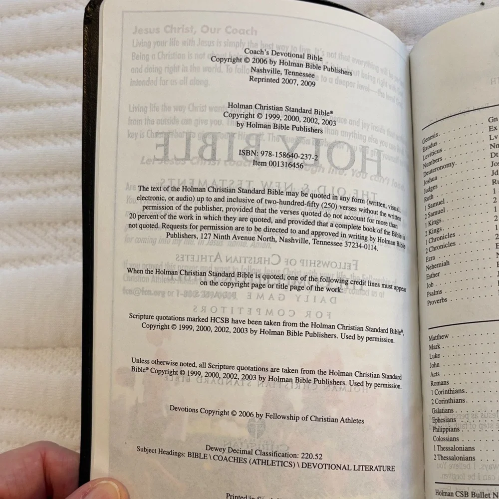 Fellowship of Christian Athletes Competitor’s  Coach's Bible w/Devotionals